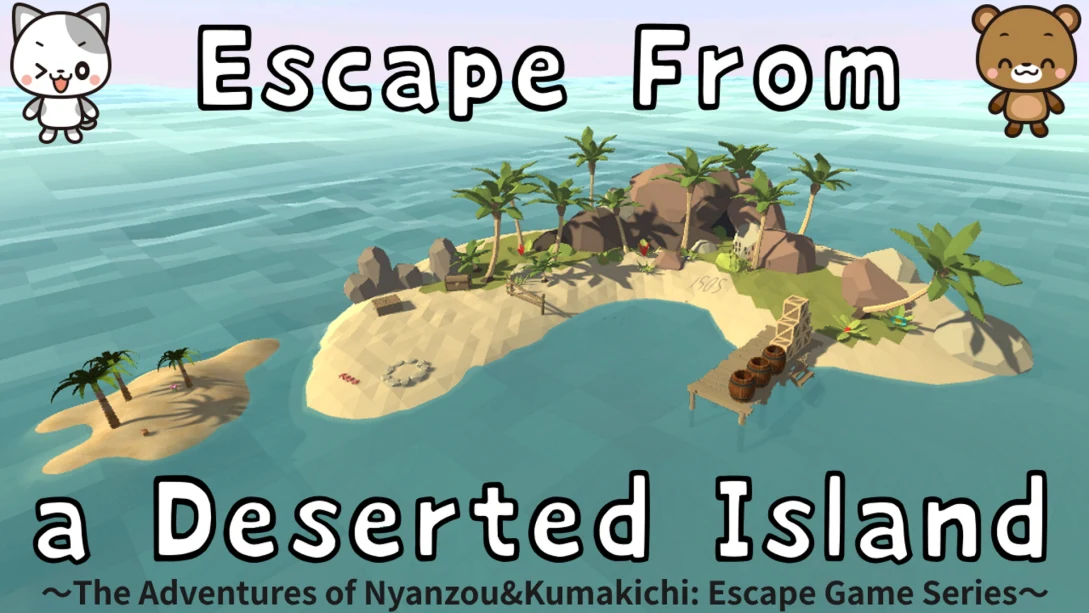 逃离荒岛-Escape From a Deserted Island: The Adventures of Nyanzou &amp; Kumakichi  -游戏封面-好玩客
