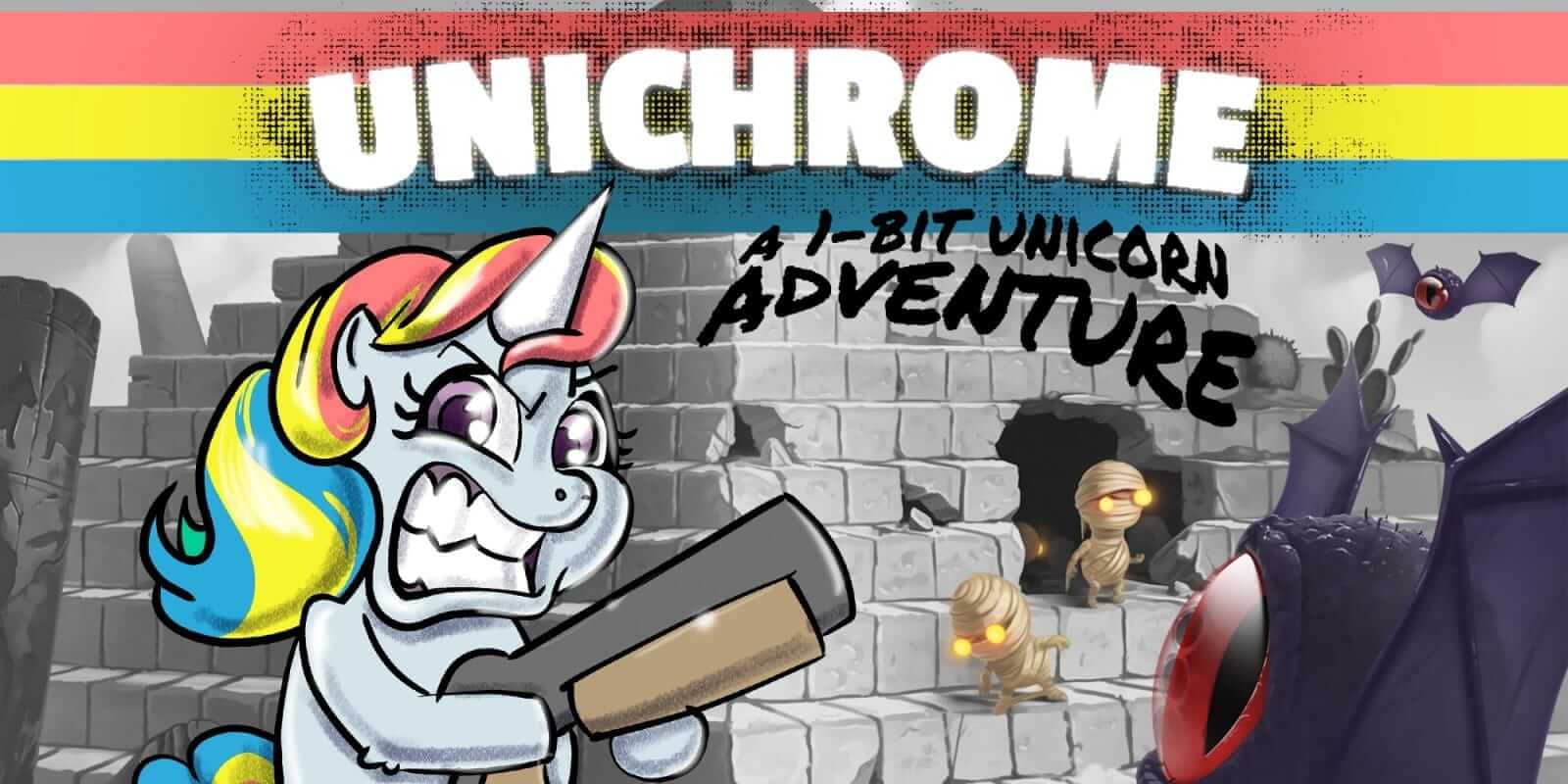 单色世界：1-bit 独角兽冒险- Unichrome: A 1-Bit Unicorn Adventure -游戏封面-好玩客