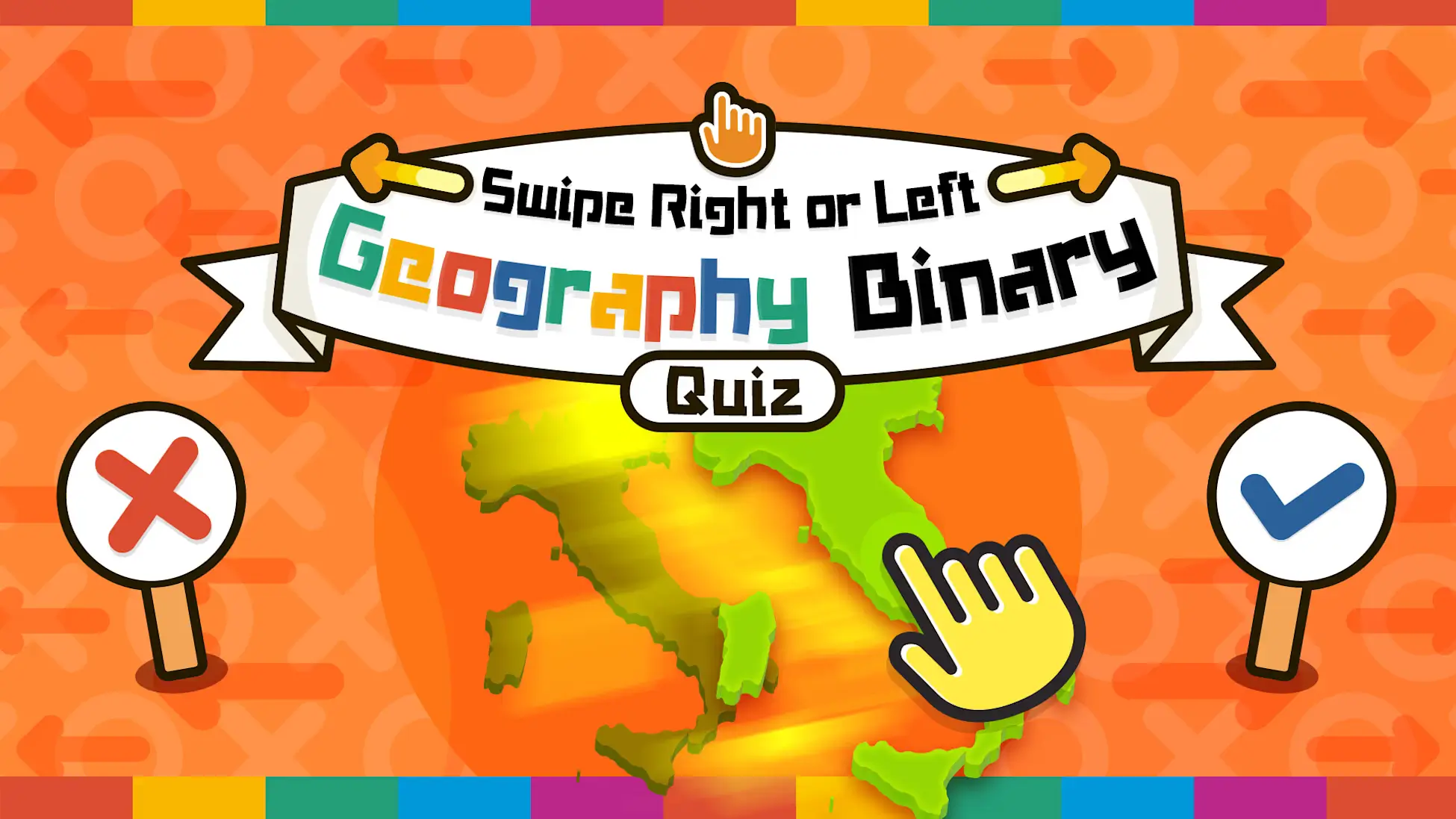 左右滑动：地理测验-Swipe Right or Left Geography Binary Quiz-游戏封面-好玩客