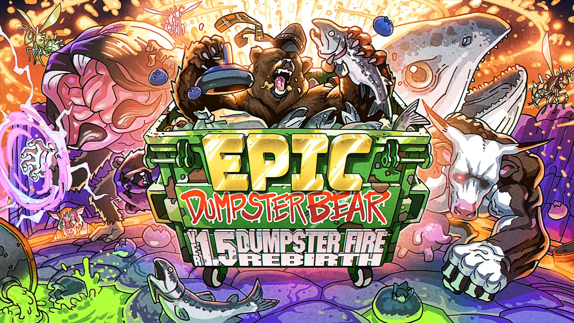 史诗垃圾箱之熊-Epic Dumpster Bear 1.5 DX: Dumpster Fire Rebirth-游戏封面-好玩客